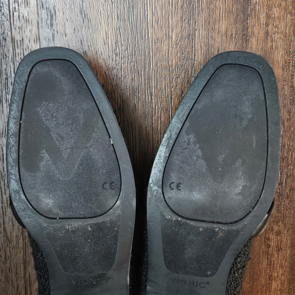 Vionic Mylene Loafer Womens 11 Black Boucle Fabric Orthotic Flats Career Texture - Picture 9 of 10